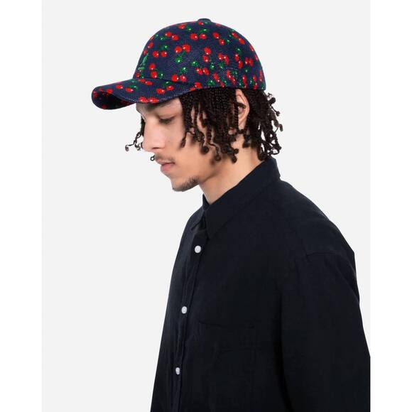 NEW KANGOL unisex tropic cherry knit baseball hat in bright fuschia
